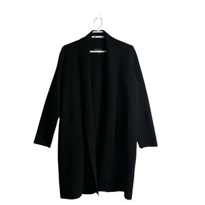 Paul Costelloe Women's Black Cozy Knit Open Front Sweater Cardigan